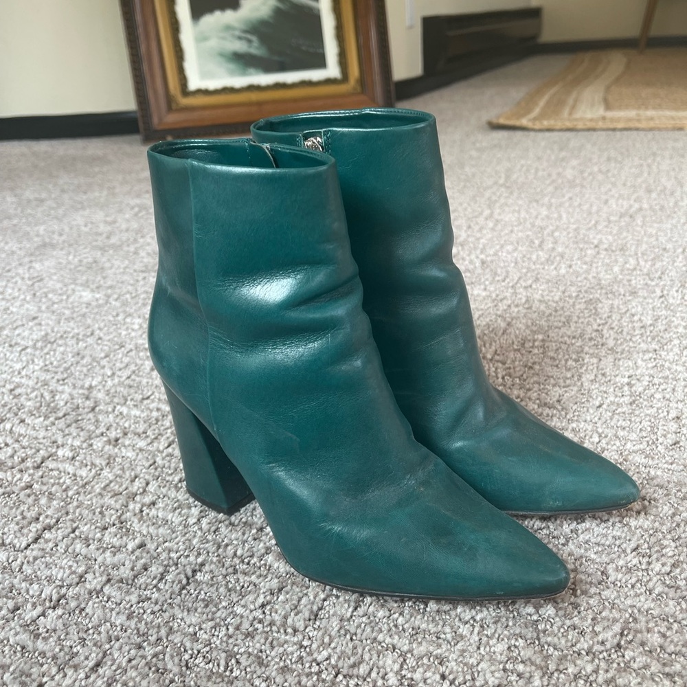 Vince Camuto Green Block Heel Booties